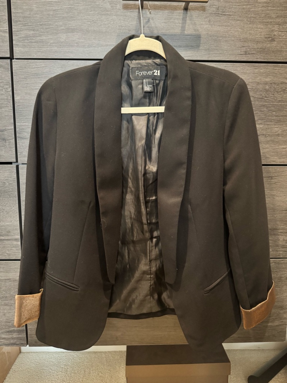 Forever 21 Black Blazer with Copper Cuffs
